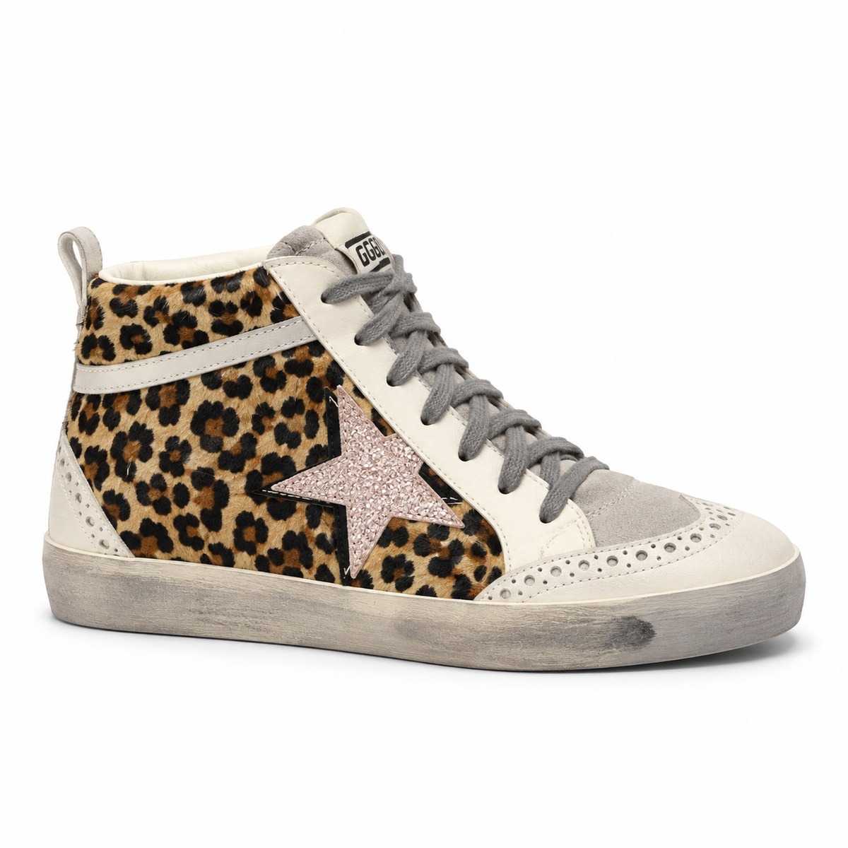 Golden goose hightop leopard
