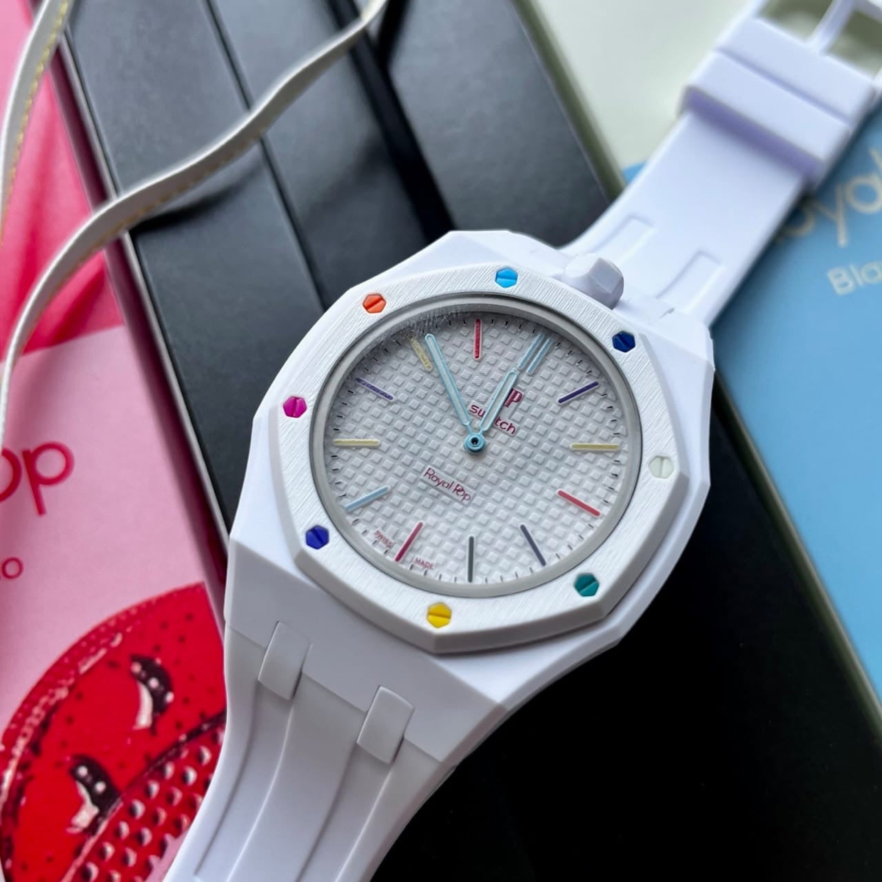 Swatch AP royal pop white