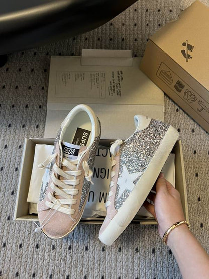 Golden goose star glittery pink