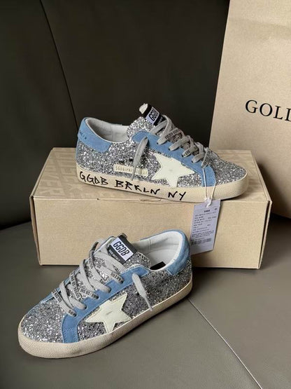 Golden goose star glitter gre blue