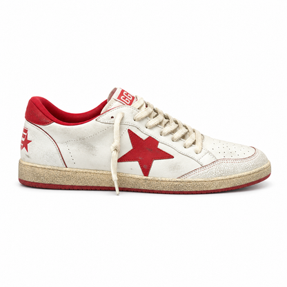 Golden goose ballstar white red star